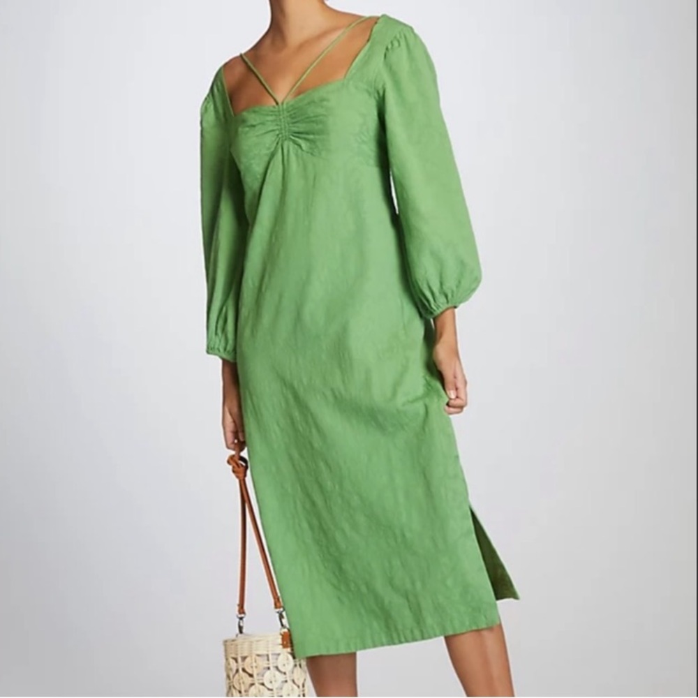 Maeve Vibrant Green Long Sleeve Dress